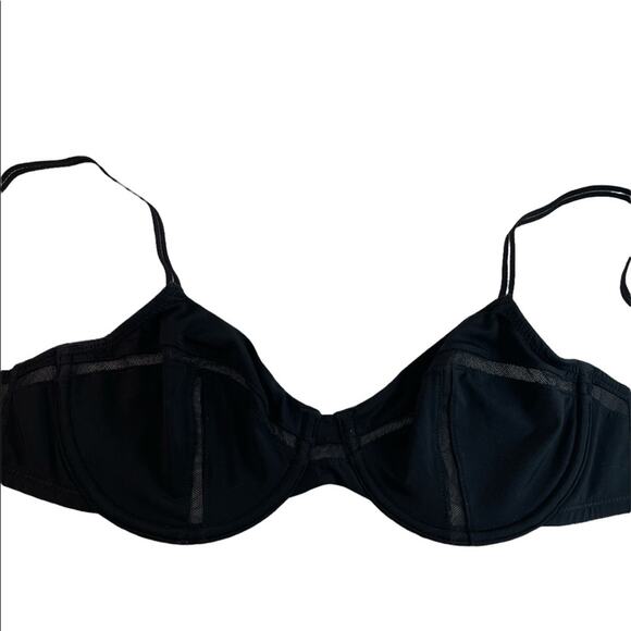 Natori Illusion tulle Stripe Black bra 32C 746168 L - Picture 3 of 5